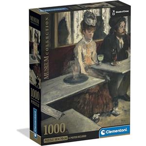 Clementoni - Puzzle 1000 Pezzi Arte, per Adulti e Ragazzi, Museum Collection, Tema Dans un Café di Degas, con Poster Incluso, Compact Box, Idea Regalo Made in Italy, 50x70 cm, 39974