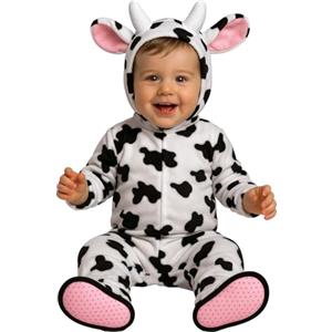 FIESTAS GUIRCA | Costume Mucca Baby (18-24 Mesi) - Cappuccio, Coda, Tutù e Piedi - Costumi da Animali per Bebè Unisex - Ideale per Halloween, Carnevale e Feste in Maschera - Bianco e Nero