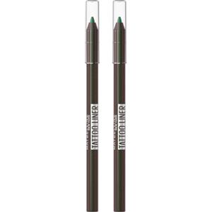 Maybelline New York Tattoo Liner Galactic Chrome Matita Occhi in Gel Effetto Tatuaggio Waterproof Tratto Intenso Uniforme e Scorrevole fino a 36 ore Colore 823 Aurora Flip - 2 Matite