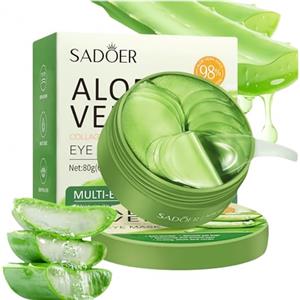 BULSUK 60Pcs Aloe Vera Collagene Patch Occhi,Maschera per Gli Occhi, Patch Occhiaie e Borse,Anti-Rughe e Anti-Occhiaie, Rimuovi Borse e Puffiness