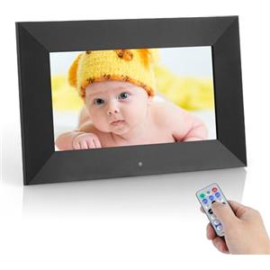 Vicloon Cornice Digitale 7 Pollici, Schermo 1024X600 HD IPS, Cornice Elettronica con Telecomando, Foto/Musica/Video/Calendario/Orologio, Supporto USB o Scheda SD, Rotazione Automatica (Non WiFi)