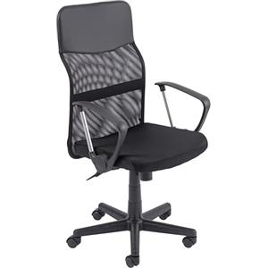 Baroni Home Sedie Ergonomica da Ufficio Nera in Acciaio e Soft Foam, con Schienale in Ecopelle, Ruote Girevoli, Braccioli, Altezza e Inclinazione Regolabile, Facile da Montare, 47x47x109 cm
