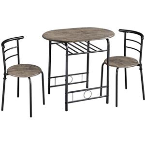 Soberine Set Tavolo Moderno con 2 Sedie per Sala da Pranzo, Set 3 Pezzi Mobili Salvaspazio da Cucina Balcone Ristorante Bar per 2 Persone in Legno e Metallo Sedia Portata Marrone/80 x 53 x 75,5 cm