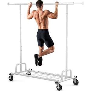 HOKEEPER - Appendiabiti professionale doppio, portata fino a 272 kg, asta appendiabiti resistente su ruote (S002W)