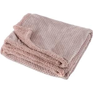 Baroni Home Coperta di Pile, Plaid Invernale Morbido per letto e divano, Coperta Singola, Colore Malva, 130x160 cm