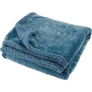 Baroni Home Coperta di Pile, Plaid Invernale Morbido per letto e divano, Coperta Singola, Colore Ottanio, 130x160 cm