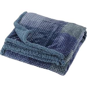 Baroni Home Coperta di Pile, Plaid Invernale Morbido per letto e divano, Coperta Singola, Colore Blu, 130x160 cm