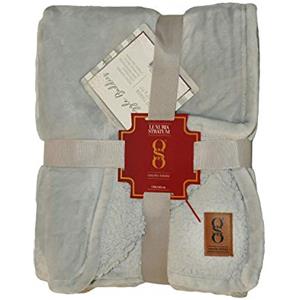 MiaSuite Plaid invernale in Pile anallergico, 130x160 cm - Colore: Ghiaccio - Effetto velluto lucente, design elegante, morbido al tatto, lavabile in lavatrice.