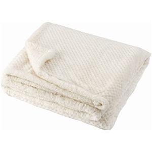 Baroni Home Coperta di Pile, Plaid Invernale Morbido per letto e divano, Coperta Singola, Colore Panna, 130x160 cm