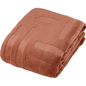 Baroni Home Coperta di Pile, Plaid Invernale Morbido per letto e divano, Coperta Singola, Colore Coccio, 130x160 cm