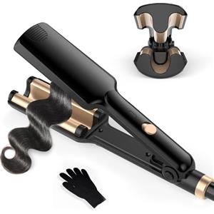 UKLISS Ferro ondulato per capelli - Pro Mini ferro ondulato, 3 barili Beach Waves, ferro arricciacapelli a sirena per capelli ondulati, ferro arricciacapelli leggero adatto per principianti, con