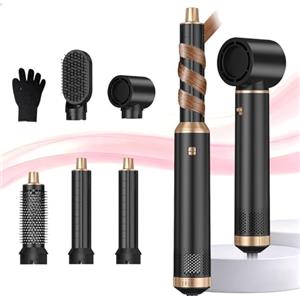 UKLISS Set Styler Per Capelli 5 IN 1 - Airstyler Air Curlers Asciugacapelli 5 IN 1 Con Asciugacapelli A Spazzola Rotonda, Spazzola Ad Aria Calda Per Arricciacapelli, Asciugatura, Volume, Ricci