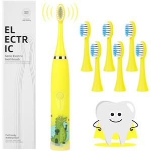Vicloon Spazzolino Elettrico,Spazzolino Bambini con 6 Pezzi Testina Dello Spazzolinos e Timer Intelligente,con Vibrazione Morbido e Comodo Manico Spazzolini,IPX6 Spazzolinos per Ragazzi e Ragazze