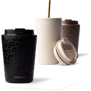 MAMEIDO Tazza da caffè termica 350 ml, Mug termico, Tazze termiche acciaio inox senza BPA, anti-perdita (Femme Fatale)