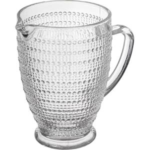 Baroni Home Caraffa in Vetro Trasparente con Dettagli in Rilievo a Pois, Brocca con Manico, Design Moderno, Caraffa con Sistema Antigoccia, Facile da pulire, Bevande Calde e Fredde, 1L, 20x13x19 cm
