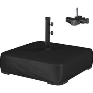 Outsunny Base per Ombrellone Riempibile con Sabbia 80 kg/Sabbia Bagnata 90 kg, Basamento per Ombrellone da Giardino in HDPE, per Pali di Ombrelloni da Ø48 mm, Nero