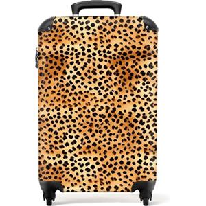 NoBoringSuitcases.com bagaglio a mano, trolley, valigia da 10 kg, rigida, leggera, valigie da viaggio per cabina, aereo, con 4 ruote girevoli, manico estensibile, robusto 55x40x20 cm Motivo leopardato