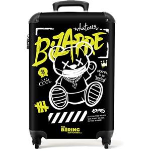 NoBoringSuitcases.com® Street Art, Orsacchiotto - Nero, Handgepäck, valigetta