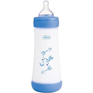 Chicco Perfect 5 Flacone Anti-Colic Flacone da 300 ml a flusso rapido, per neonati 4 m +, tettarella in silicone, borraccia da 300 ml con sistema Intui-Flow