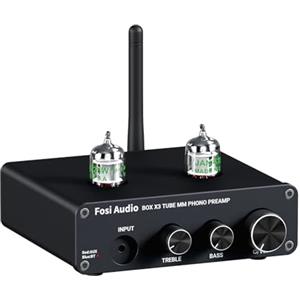 Fosi Audio BOX X3 5725W Tube Phono Preamplificatore Giradischi Preamplificatore Per Fonografo Mm Bluetooth 5.0 Mini Stereo Hi-Fi Preamplificatore Per Home Audio Giradischi Sistema Audio