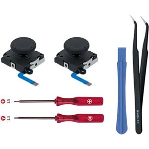 Wigearss 3D Sostituzione Joystick Analogico, Analog Stick e Kit di Strumenti di Riparazione per Nintendo Switch/Switch OLED Joy-con Controller/Switch Lite Controller
