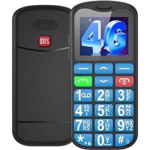 Ufferson T180 | 4G Telefono Cellulare per Persone Anziane | Telefonino per Anziani con Tasti Grandi e Facile da Usare | Funzione SOS | Batteria di 1000mAh | Cavo USB C | Bluetooth | Base di Ricarica