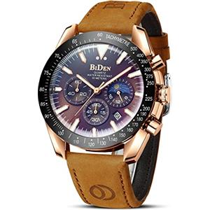 HANPOSH Orologio Uomo Cronografo Analogico Quarzo Moda Casual Orologio 30M Impermeabile Orologi da Polso Elegante in acciaio Data Luminosi Cool Orologi da Uomo