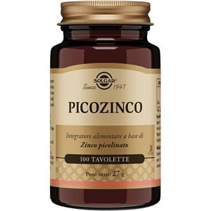 Solgar Picozinco - Integratore di Zinco Picolinato per Pelle, Capelli, Unghie e Sistema Immunitario - 100 Tavolette