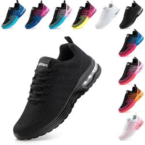Hitmars Scarpe da Ginnastica Donna Scarpe da Running Corsa Camminata Respirabile Basse Mesh Platform Sneakers Sport Running Jogging Shoes Nero 39