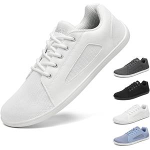 SAGUARO Barefoot Shoes Scarpe Barefoot Uomo Donna Minimaliste con Punta Larga, Zero Drop, Suola Flessibile e Antiscivolo per Camminare, Lavoro e Uso Quotidiano Bianco,Gr.46