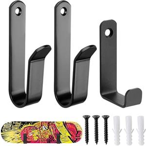 HENGBIRD 2 supporti da parete per snowboard orizzontali, per skateboard, snowboard, per skateboard, longboard, storage snowboard, display da parete + 1 gancio per avvitare, gancio appendiabiti