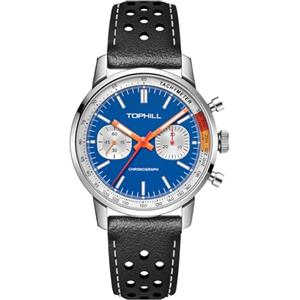 TOPHILL Orologio Cronografo Meccanico da Uomo 40 mm Seagull ST1901 Movimento Pilota Orologi Carica Manuale Impermeabile 50 m Zaffiro Luminoso Blu Nero Pelle Fibbia