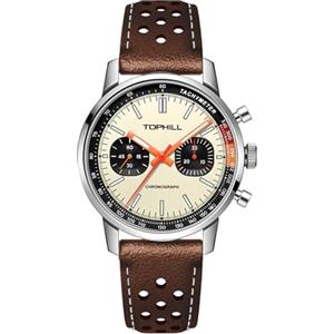 TOPHILL Cronografo meccanico da uomo 40 mm Seagull ST1901 Movimento Pilota Orologi carica manuale Orologio da uomo Sapphire Luminoso Orologio da polso meccanico da uomo, Cachi, Orologio cronografo. Orologio