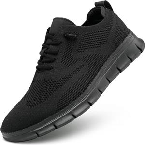 Chopben Scarpe da Lavoro Oxfords da Uomo, alla Moda, in Rete, Casual, da Camminare, comode, Leggere, con Suola Morbida, Interamente Nero, 43 EU
