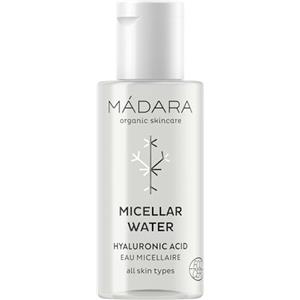 MÁDARA Organic Skincare | Acqua micellare - 50 ml, detergente senza risciacquo, formulato con acido ialuronico, succo di aloe vera ed estratto di radice di peonia, vegano, certificato Ecocert