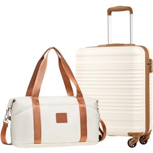 COOLIFE EasyJet Trolley Bagaglio a Mano 55x40x20 e Borsone da Viaggio 30L(45x36x20cm) Set di Valigie, Valigia Bagaglio a Mano, Chiusura a Combinazione Laterale con TSA