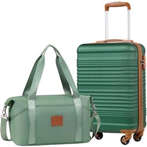 COOLIFE Ryanair Trolley Bagaglio a Mano 55×35×20 e Borsone da Viaggio 20L(40x25x20cm) Set di Valigie, Valigia Bagaglio a Mano, Chiusura a Combinazione Laterale con TSA