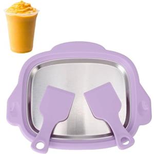 Gsycle Gelatiera Arrotolata, Macchina per Friggere il Ghiaccio in Acciaio Inossidabile Vassoio per Gelato Macchina per Yogurt Frozen per Bambini Granite Gelato Fatte in Casa Yogurt (-3118240120813)