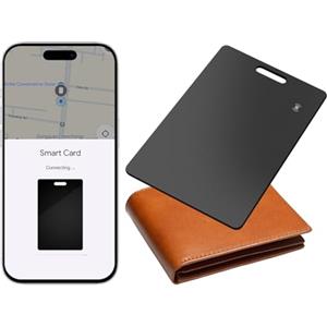 XTVTX Wallet Tracker per Android, portafoglio tracker scheda Thin 2 mm, compatibile con Google My Device, app (solo Android), IP68, impermeabile, ricarica wireless, tracker card per valigia/borse, nero