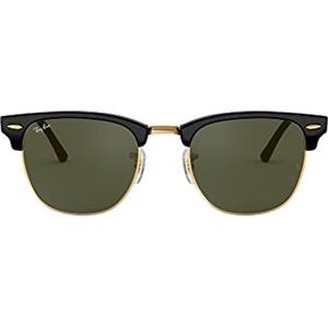 Ray-Ban Clubmaster RB3016 W0365, Occhiali da sole Unisex-Adulto, Black (W0365 Ebony/arista), 51 mm