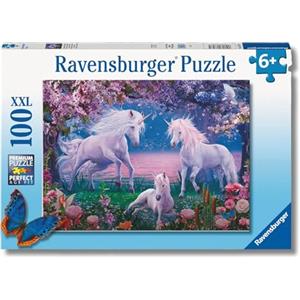Ravensburger - Puzzles XXL Unicorni Incantati | Puzzle Bambini 6 Anni In Su | Puzzle Ravensburger 100 Pezzi | Giochi Per Bambini 36 X 49 Cm | Regalo Bambina 6 Anni O Più