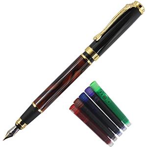 Gullor Penna stilografica in madreperla con tappo nero carthame