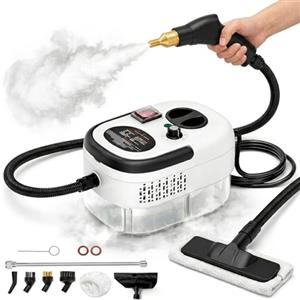 081 Store - Pulitore a Vapore 2500W Alta Pressione con 6 Livelli Regolabili, Serbatoio XL 1200ml, Vapore fino a 105°C, Kit Accessori Multifunzione per Pulizia Casa, Cucina, Bagno, Divani, Fughe e Auto