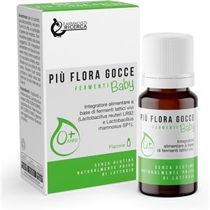 FPR Più Flora Fermenti Gocce Baby 5 ml - Integratore Probiotico per Neonati e Bambini con Lactobacillus reuteri LR92 e Lactobacillus rhamnosus SP1