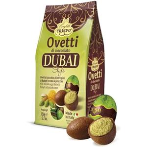 Generico Crispo Ovetti di Cioccolato al Latte Dubai Style 150g - Ripieni di Kadayif e Crema al Pistacchio - Uova di Cioccolato Gourmet - Specialità Made in Italy