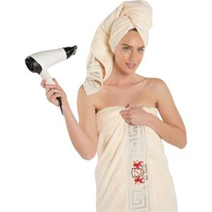 B&Z Luxury BZ Luxury 2 Teli Doccia Grandi 70 x 140 cm | 500 gr/m² Bamboo e Cotone - Asciugamani Bagno Maxi in Spugna Morbidi Super Assorbenti - Telo Doccia Casa Palestra Hotel - Certificati OekoTex Colore Panna