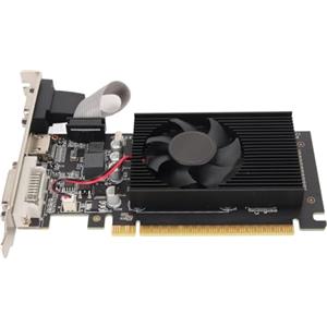 Goshyda Scheda Grafica GT610 GDDR3 da 2 GB a 64 Bit, HDMI, DVI, VGA, Scheda Video PC, GPU per Computer Desktop, PCI Express 1.1 X 16, con Ventola di Raffreddamento