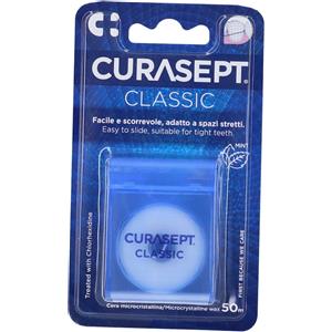 Curasept Filo Interdentale Classico Cerato con Clorexidina e Menta - 50m