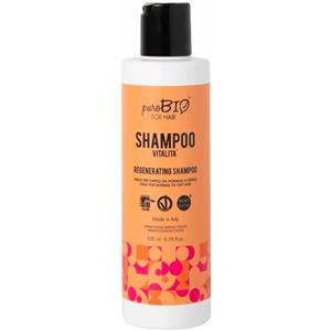 PUROBIO Shampoo Vitalità 200 ml - Per capelli normali a grassi, con medicago, hibiscus e quinoa