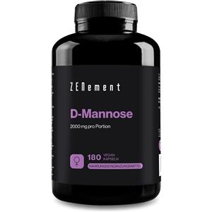 Zenement D-Mannosio - 180 Capsule Vegane, 2000 mg di D-Mannosio per Dose Giornaliera, Alto Dosaggio, Senza Additivi